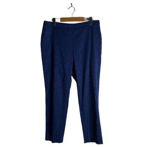 Melanie Lyne Women's Blue Patterned Ankle Pants